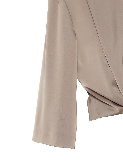 Коричневая укороченная блузка на завязках, 3