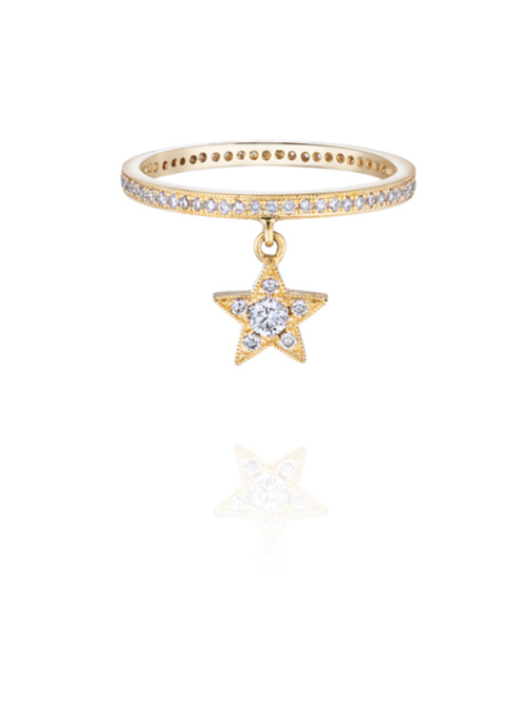 Кольцо из желтого золота с подвеской в виде звезды с бриллиантами, 1