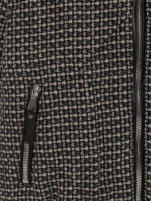 Черный бомбер из шерсти в клетку, 3