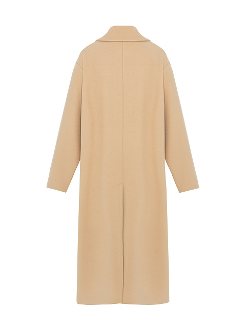 Объемное однобортное пальто бежевого цвета, 2