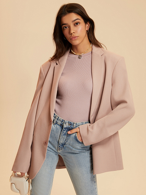 Розовый объемный жакет, 11