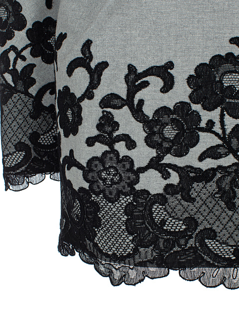 Серое шерстяное платье-мини с кружевом, 3