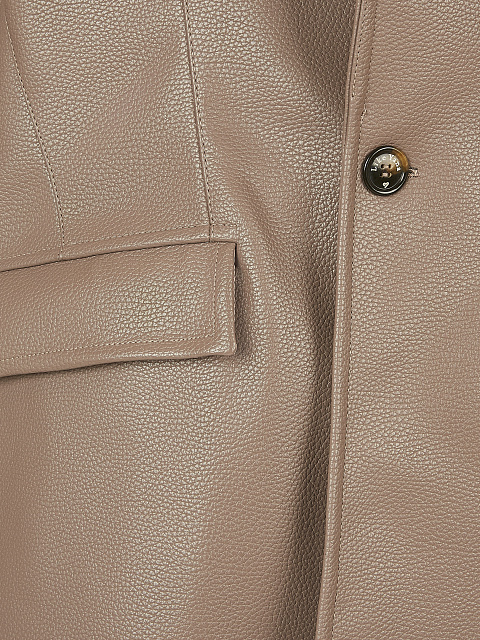 Бежевый однобортный жакет из эко-кожи, 4 Бежевый однобортный жакет из эко-кожи, 4