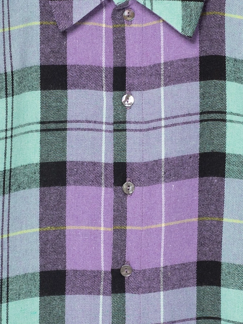 Фиолетовая рубашка в клетку с разрезами на плечах, 4 Фиолетовая рубашка в клетку с разрезами на плечах, 4