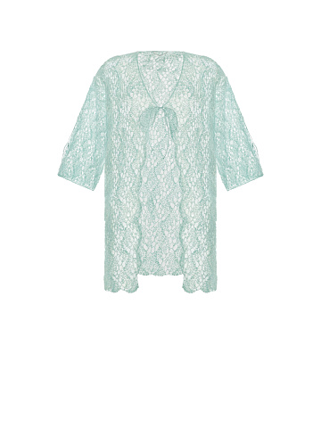 Мятный мохеровый детский кардиган, 1