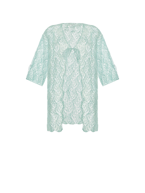 Мятный мохеровый детский кардиган, 1