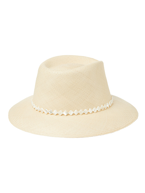 Соломенная шляпа с отделкой из нити перламутра, 3