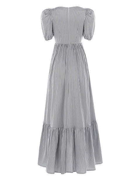 Серо-белое хлопковое платье в полоску, 2 Серо-белое хлопковое платье в полоску, 2