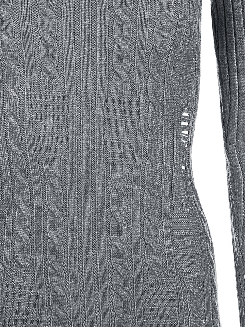 Серое вязаное платье-мини с асимметричным подолом, 3 Серое вязаное платье-мини с асимметричным подолом, 3