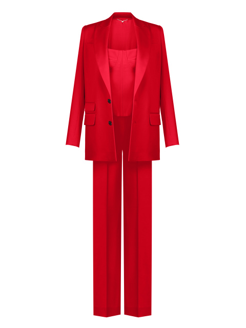 Красный костюм-тройка с корсетом, 1