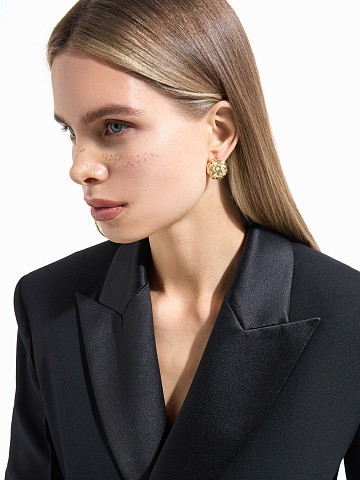 Пусеты «Dragon» из желтого золота, 2