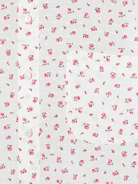 Белый костюм из муслина с красным цветочным принтом, 6