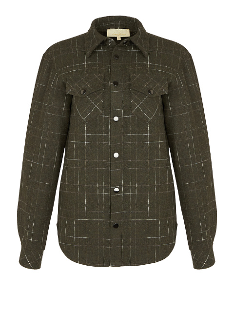 Темно-зеленая рубашка из плотной шерсти, 1 Темно-зеленая рубашка из плотной шерсти, 1