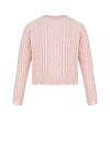 Детский розовый хлопковый свитер с косами