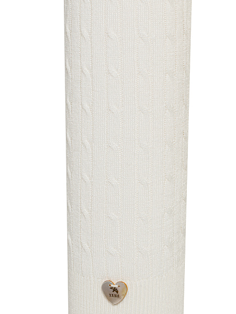 Белый пуловер из кашемира с V-вырезом и косами, 3