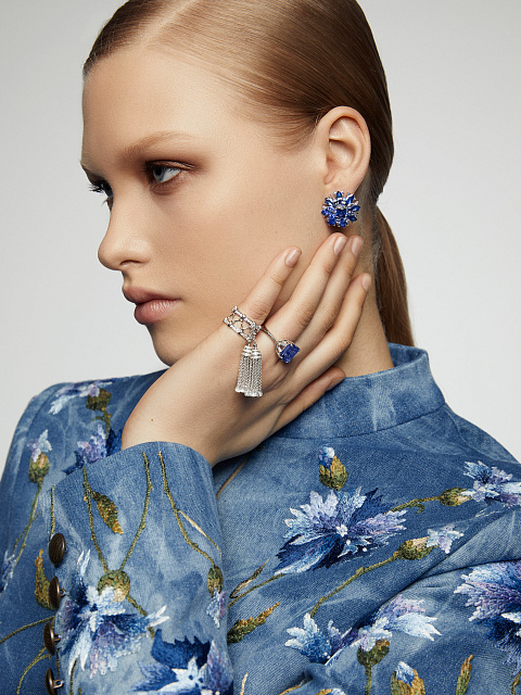 Кольцо-кисть из белого золота с бриллиантами, 13 Кольцо-кисть из белого золота с бриллиантами, 13