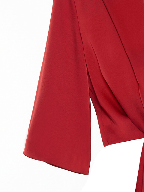 Красная укороченная блузка на завязках, 3