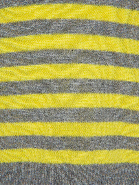 Желтый кашемировый пуловер в полоску, 3