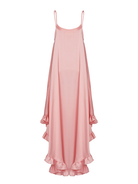 Розовый сарафан из вискозы с рюшами, 2