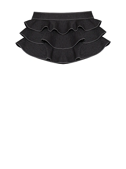 Черная баска из денима на молнии, 2 Черная баска из денима на молнии, 2