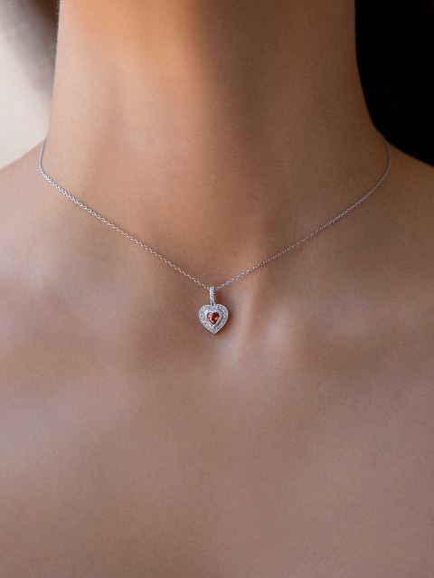 Колье из белого золота с бриллиантами и сапфиром, 2