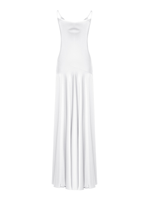 Белое атласное платье-макси, 1