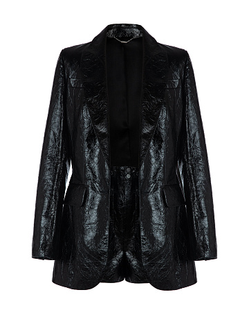 Черный кожаный костюм-двойка, 2