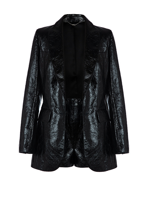 Черный кожаный костюм-двойка, 2 Черный кожаный костюм-двойка, 2