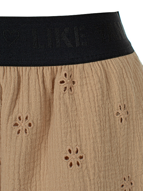 Бежевый костюм из муслина с вышивкой, 6