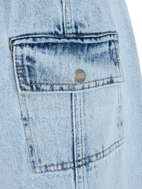 Голубой джинсовый комбинезон с поясом, 6