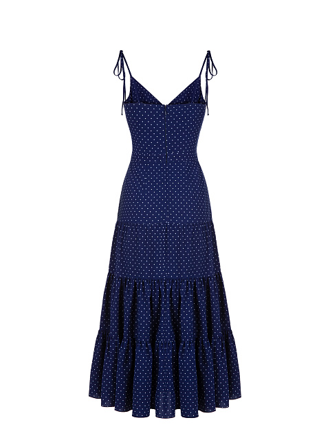 Темно-синий сарафан из вискозы в горошек, 2 Темно-синий сарафан из вискозы в горошек, 2