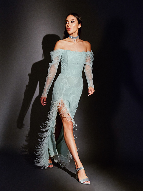 Колье-чокер из белого золота с аквамаринами и бриллиантами, 5