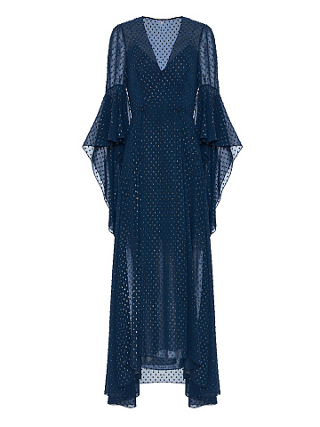 Синиее платье из шифона с люрексом, 1