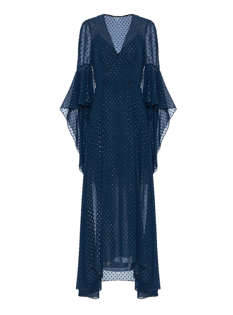 Синиее платье из шифона с люрексом, 1