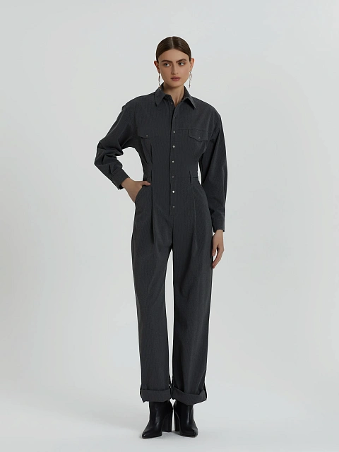 Темно-серый комбинезон в полоску, 4 Темно-серый комбинезон в полоску, 4