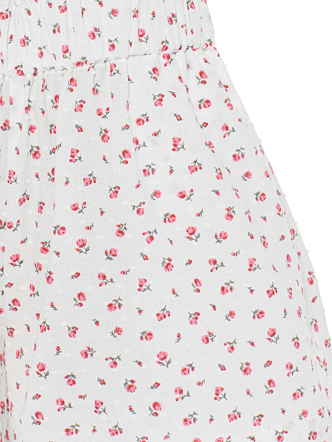 Белый костюм из муслина с красным цветочным принтом, 7