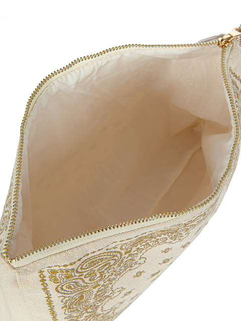 Текстильная косметичка с золотистым принтом, 4 Текстильная косметичка с золотистым принтом, 4
