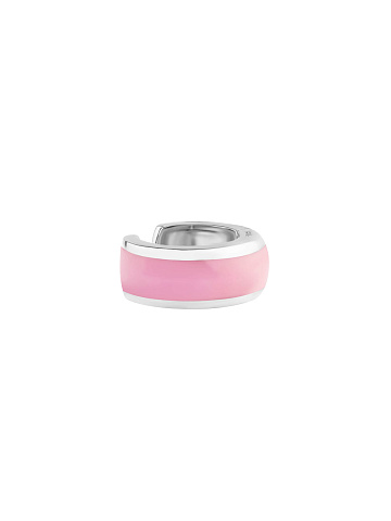 Широкий кафф из белого золота с эмалью Sakura Color, 1