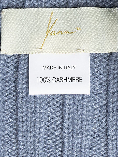 Голубая кашемировая шапка с булавкой из серебра, 3