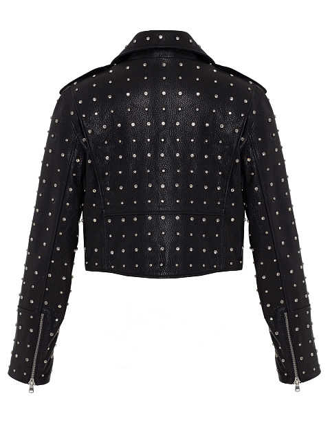 Укороченная черная косуха с кристаллами, 2