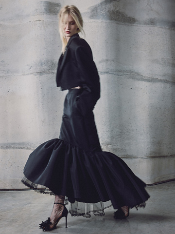 Черная юбка-макси из тафты, 2