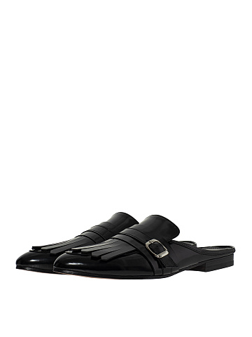 Кожаные мюли с бахромой, 1