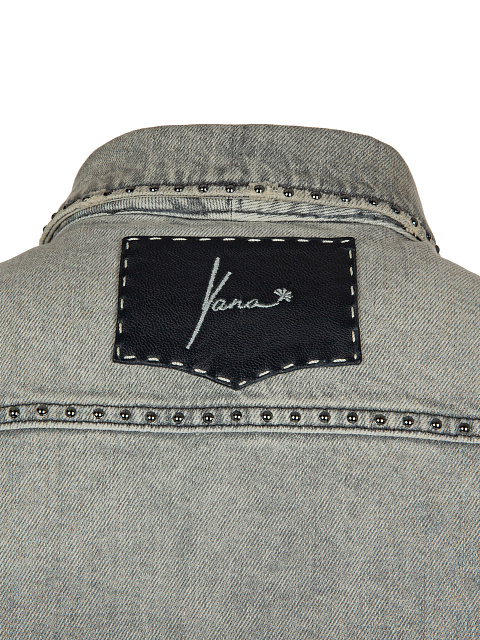 Серая куртка из денима с мехом яка, 12 Серая куртка из денима с мехом яка, 12