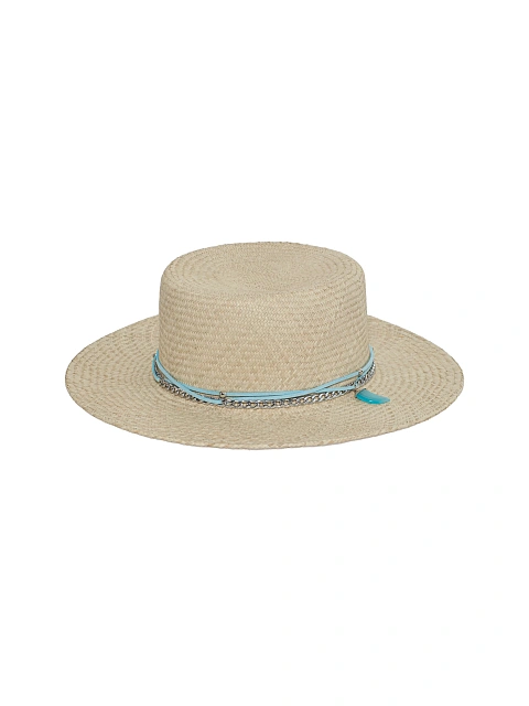 Cоломенная шляпа с цепью и шнурком из замши, 2 Cоломенная шляпа с цепью и шнурком из замши, 2