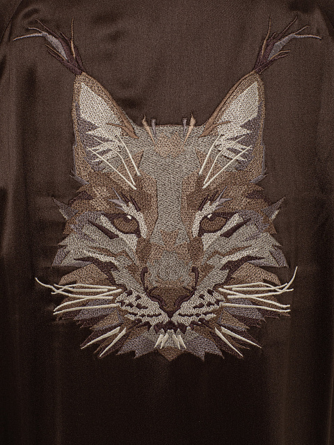 Коричневый тренч из каракуля с вышивкой, 4 Коричневый тренч из каракуля с вышивкой, 4