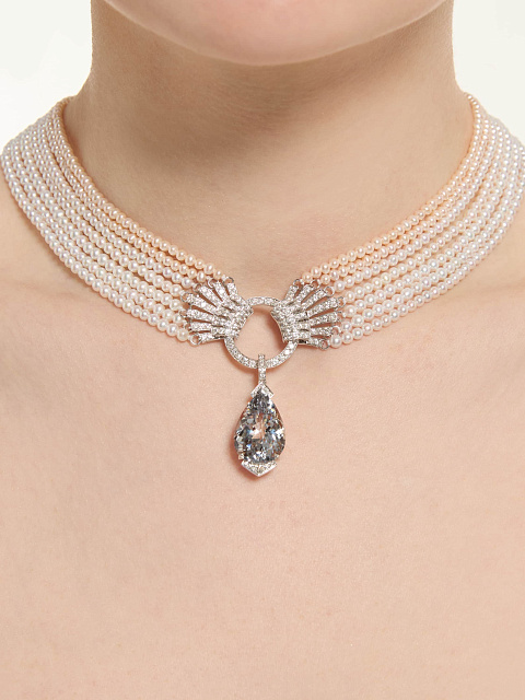 Кулон из белого золота с аквамарином в огранке «груша», 3 Кулон из белого золота с аквамарином в огранке «груша», 3