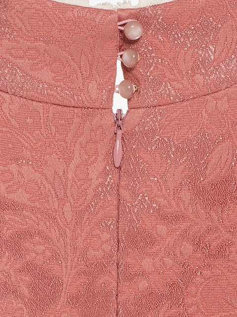 Розовое платье-мини из жаккарда с открытыми плечами, 4 Розовое платье-мини из жаккарда с открытыми плечами, 4