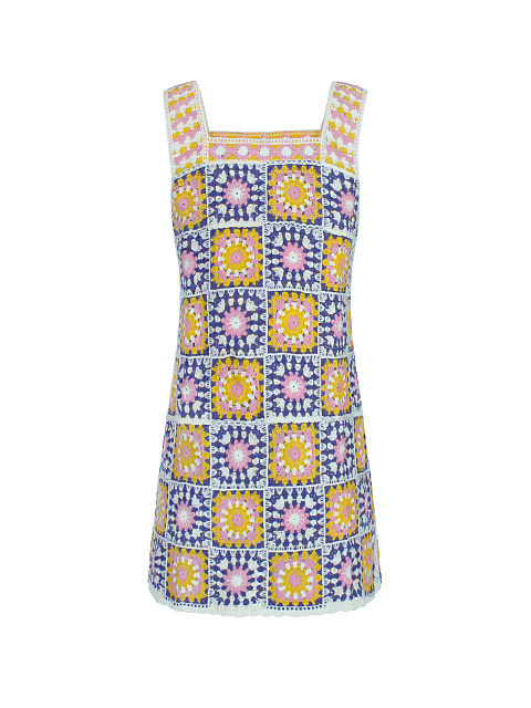 Фиолетовое вязаное платье-мини в технике кроше, 2 Фиолетовое вязаное платье-мини в технике кроше, 2