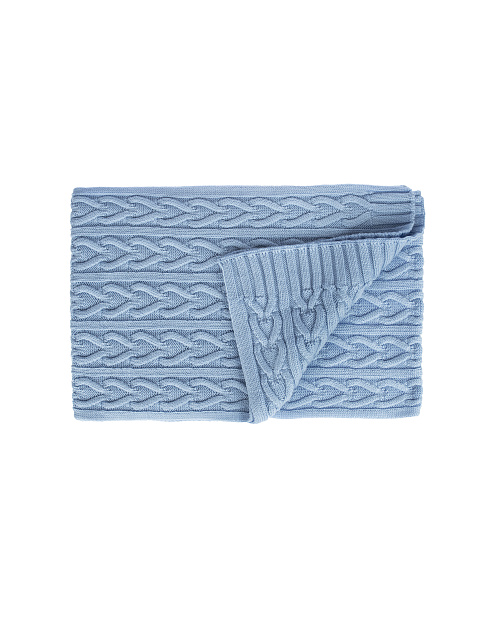 Голубой шерстяной шарф с косами, 1