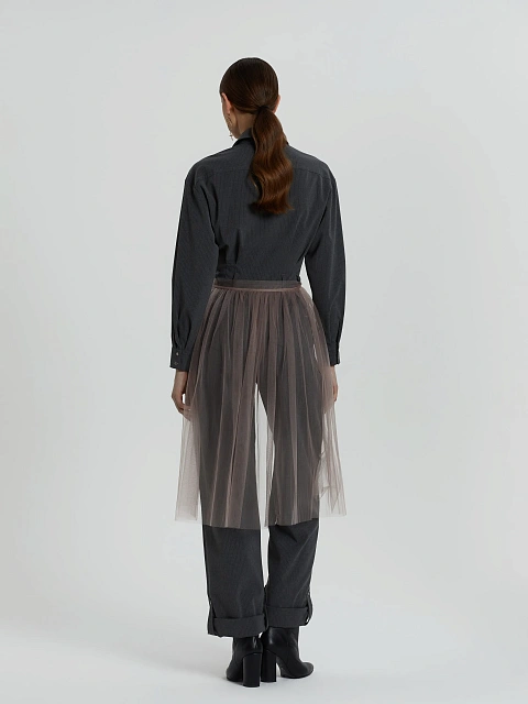 Светло-розовая юбка-фартук из фатина, 6